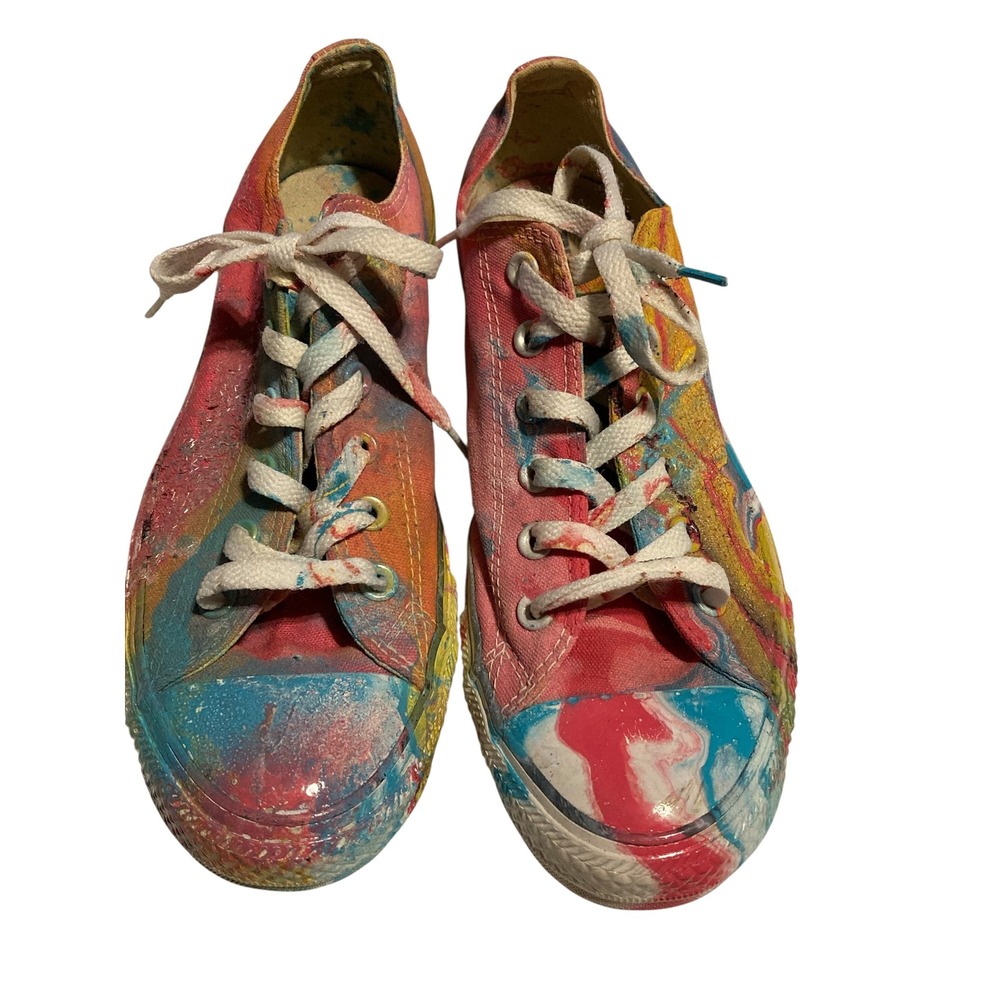 Converse All Star Low Top Custom Paint Swirl Dipped Mens 8 Womens 10 147141F